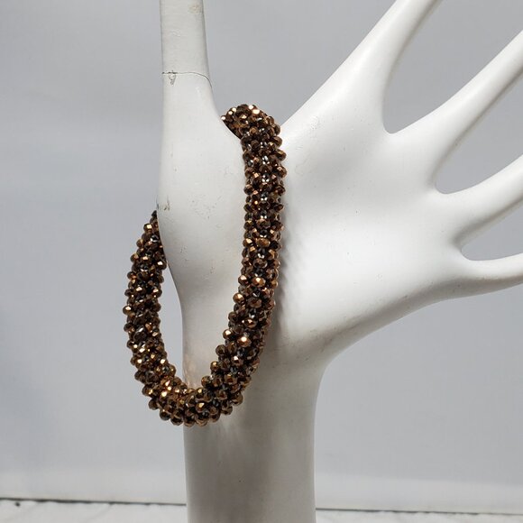 Ali Khan stretch bracelet shades of brown and clear with gift box - Picture 5 of 5